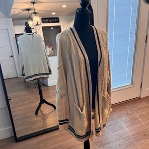 Altar'd State Folklore Cream Cardigan Sweater Cable Knit Embroidered
Stars Sz L